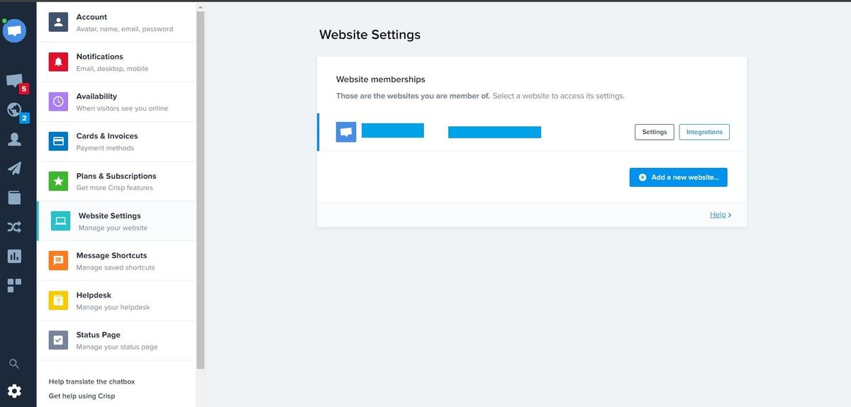 Configure Website Settings