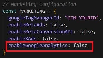 Enable Google Analytics