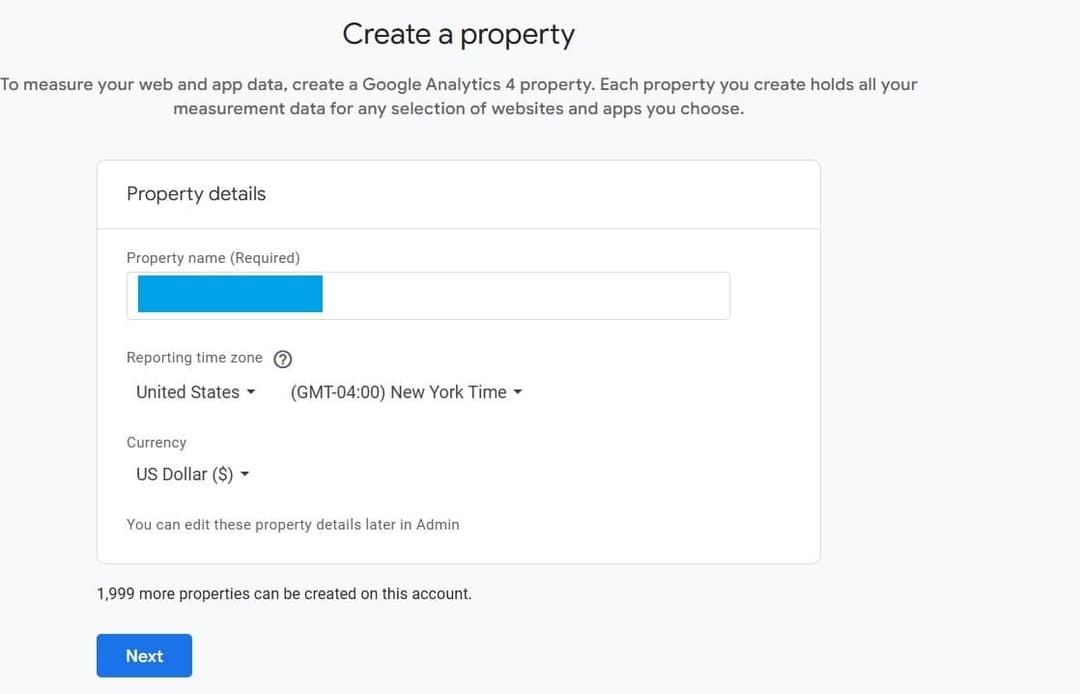 Google Analytics Property Setup