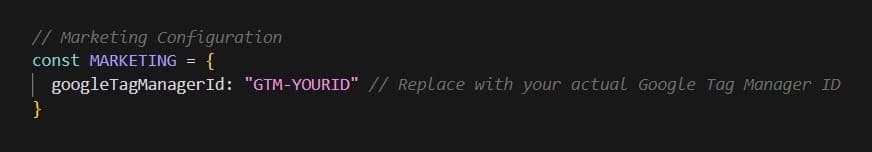 Adding GTM ID in settings.js