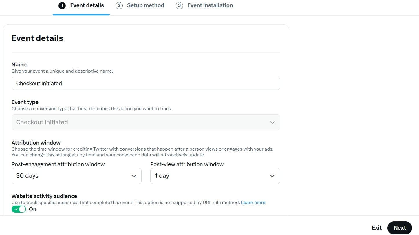 Configuring Checkout Initiated Event